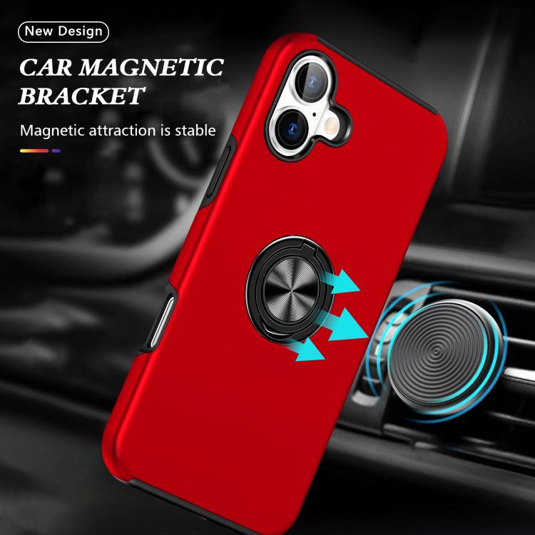 For iPhone 17 PC + TPU Magnetic Phone Case with Invisible Ring Holder