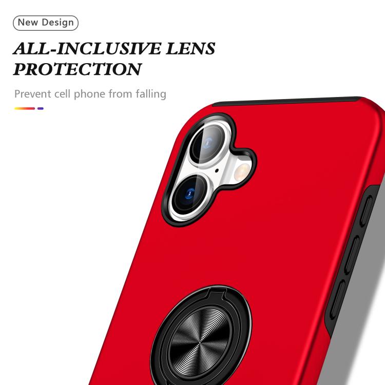 For iPhone 17 PC + TPU Magnetic Phone Case with Invisible Ring Holder