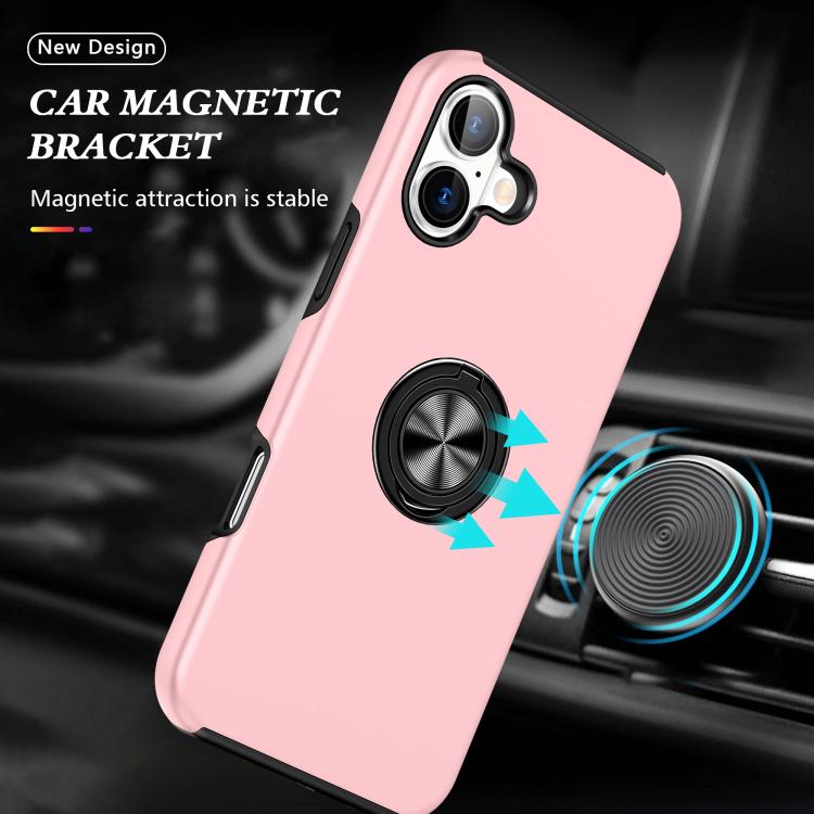 For iPhone 17 PC + TPU Magnetic Phone Case with Invisible Ring Holder