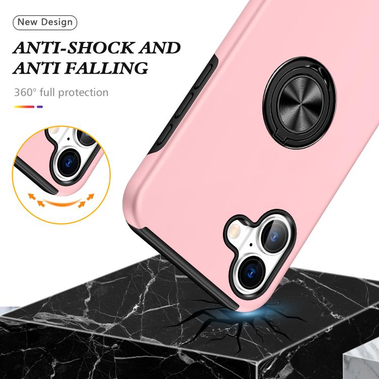 For iPhone 17 PC + TPU Magnetic Phone Case with Invisible Ring Holder