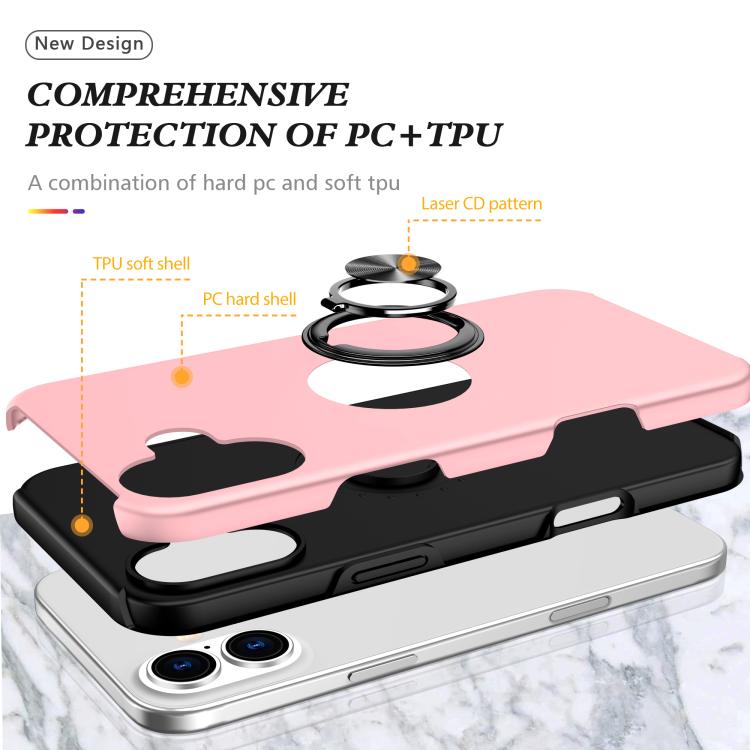 For iPhone 17 PC + TPU Magnetic Phone Case with Invisible Ring Holder