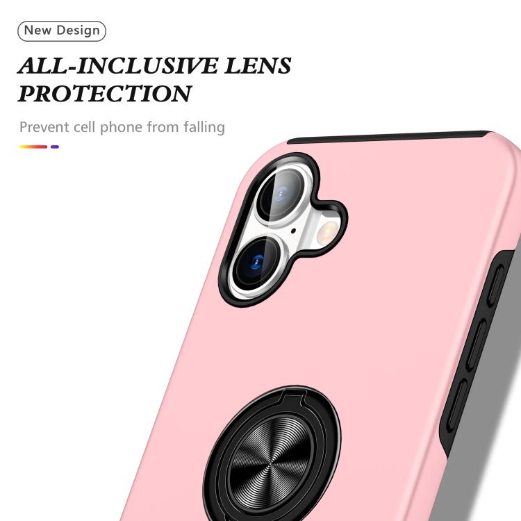 For iPhone 17 PC + TPU Magnetic Phone Case with Invisible Ring Holder