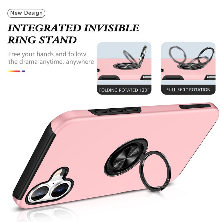 For iPhone 17 PC + TPU Magnetic Phone Case with Invisible Ring Holder