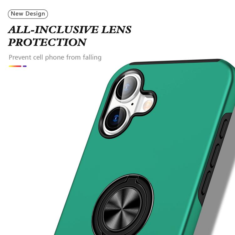 For iPhone 17 PC + TPU Magnetic Phone Case with Invisible Ring Holder