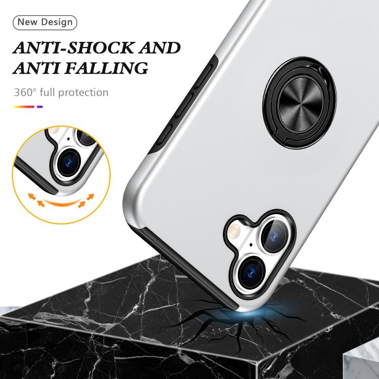 For iPhone 17 PC + TPU Magnetic Phone Case with Invisible Ring Holder