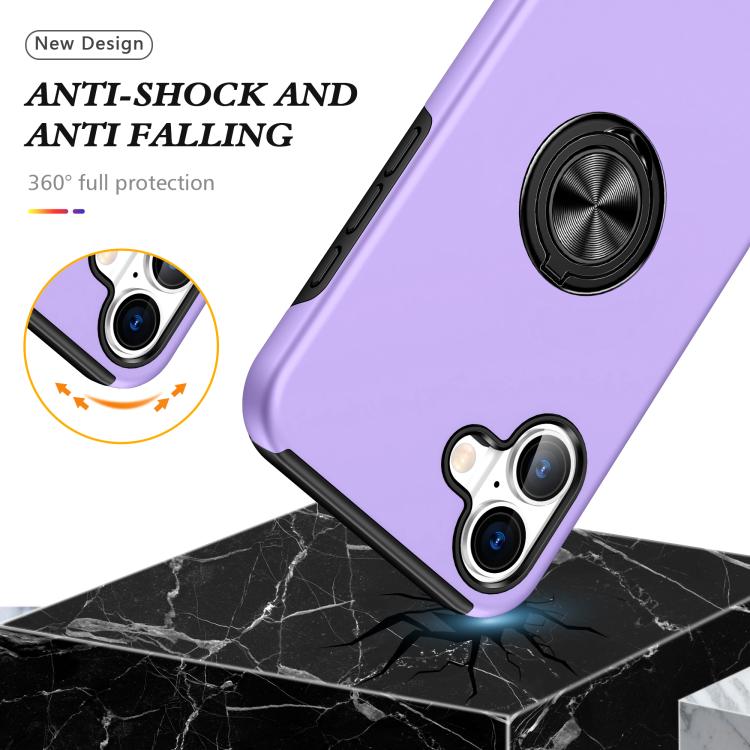 For iPhone 17 PC + TPU Magnetic Phone Case with Invisible Ring Holder