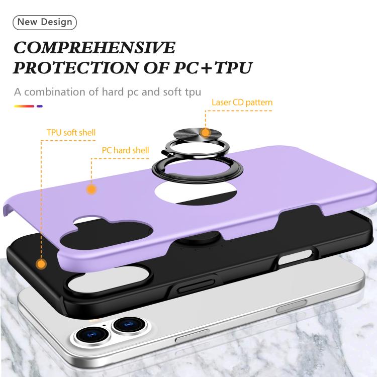 For iPhone 17 PC + TPU Magnetic Phone Case with Invisible Ring Holder