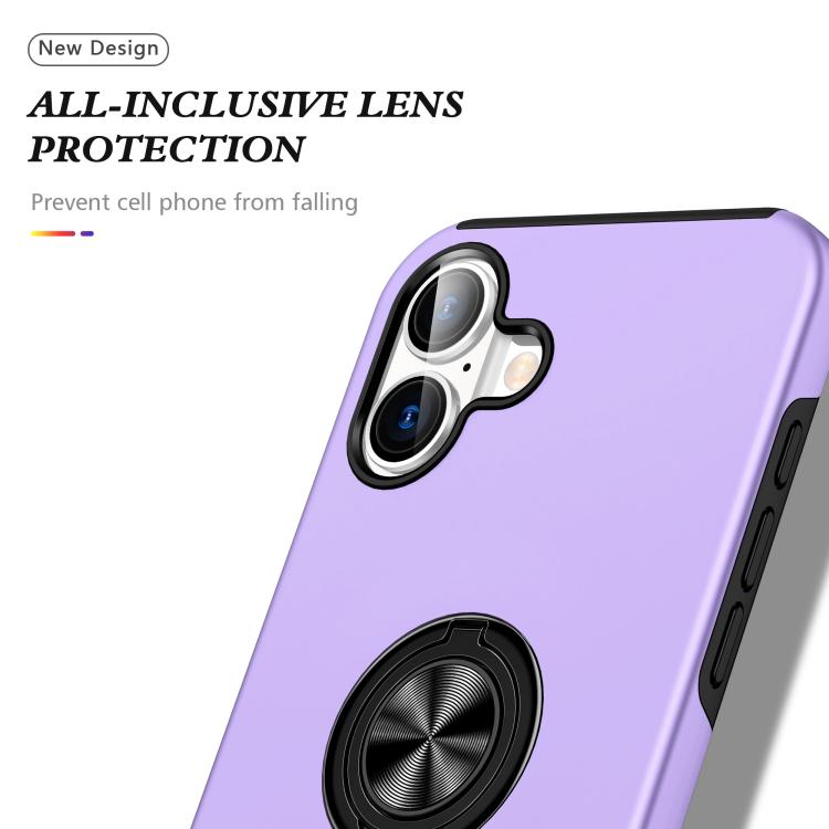For iPhone 17 PC + TPU Magnetic Phone Case with Invisible Ring Holder