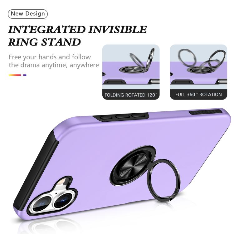 For iPhone 17 PC + TPU Magnetic Phone Case with Invisible Ring Holder