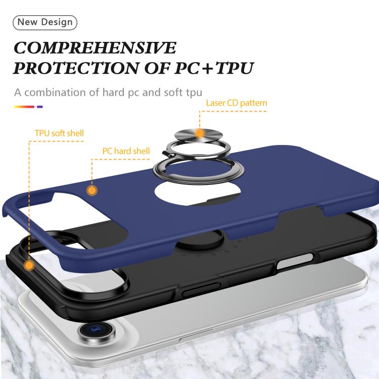 For iPhone Air PC + TPU Magnetic Phone Case with Invisible Ring Holder