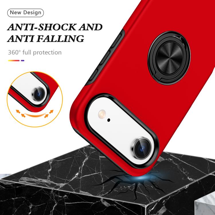 For iPhone Air PC + TPU Magnetic Phone Case with Invisible Ring Holder
