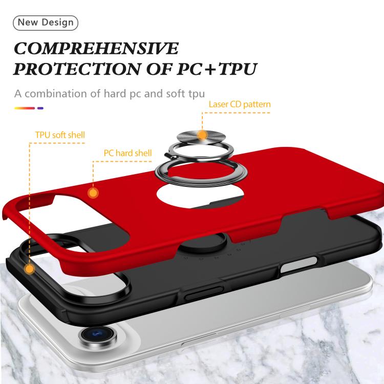 For iPhone Air PC + TPU Magnetic Phone Case with Invisible Ring Holder