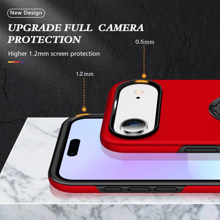 For iPhone Air PC + TPU Magnetic Phone Case with Invisible Ring Holder