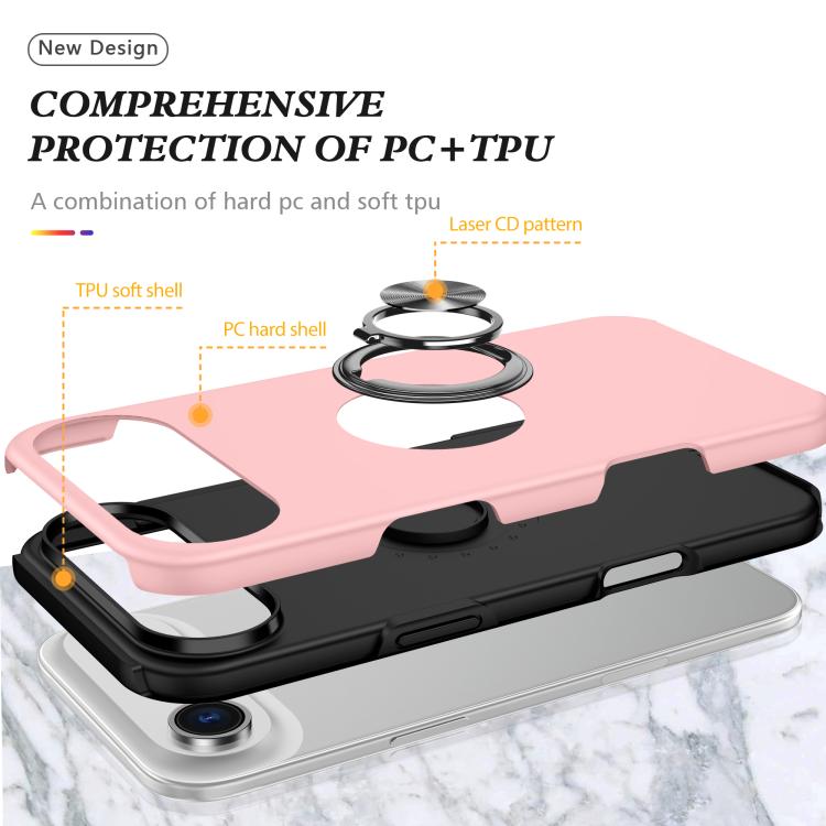 For iPhone Air PC + TPU Magnetic Phone Case with Invisible Ring Holder