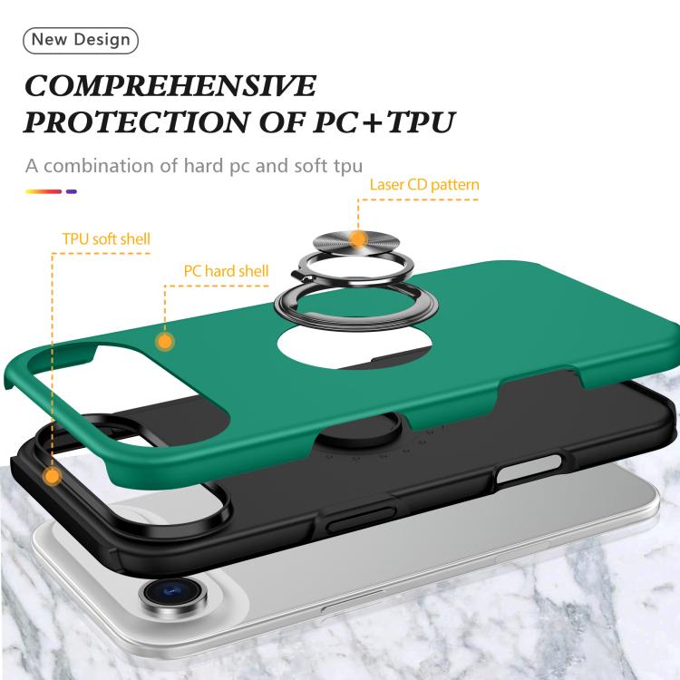 For iPhone Air PC + TPU Magnetic Phone Case with Invisible Ring Holder