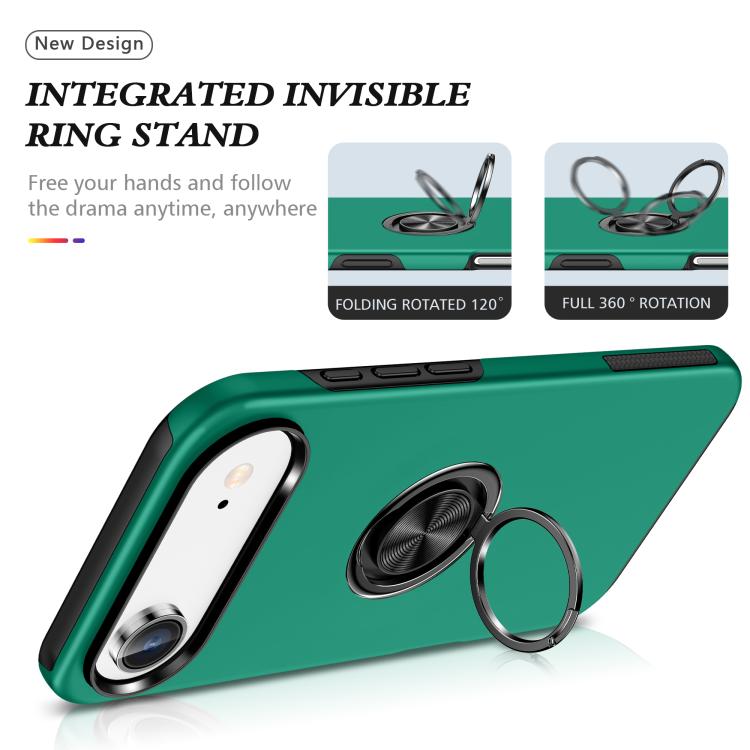 For iPhone Air PC + TPU Magnetic Phone Case with Invisible Ring Holder