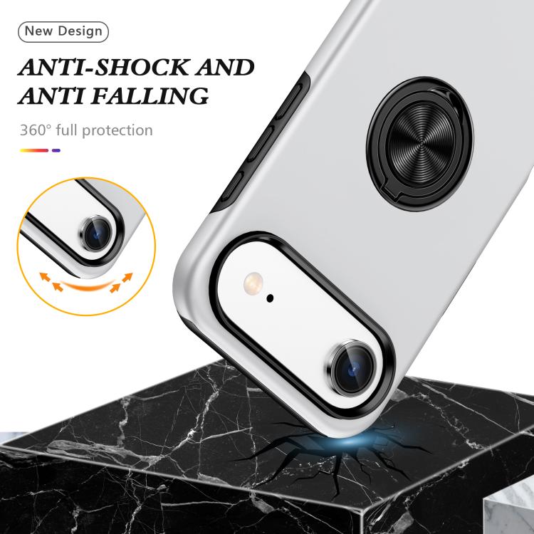For iPhone Air PC + TPU Magnetic Phone Case with Invisible Ring Holder