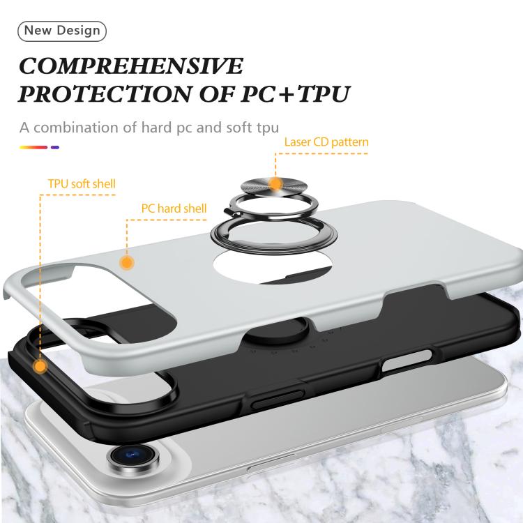 For iPhone Air PC + TPU Magnetic Phone Case with Invisible Ring Holder
