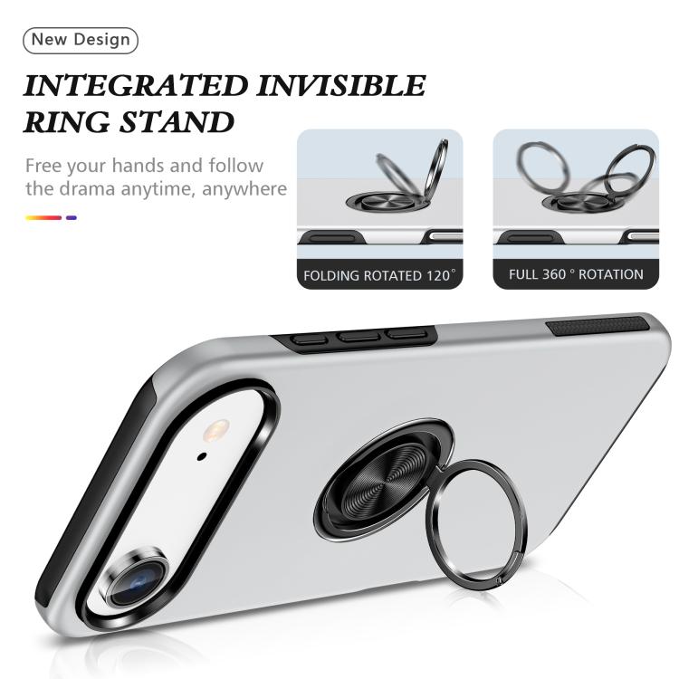 For iPhone Air PC + TPU Magnetic Phone Case with Invisible Ring Holder