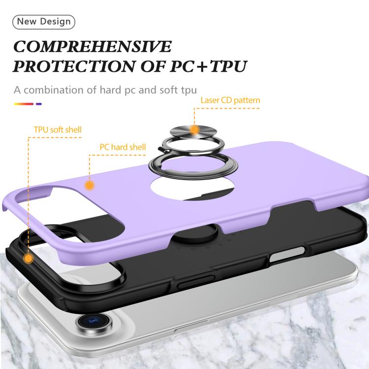For iPhone Air PC + TPU Magnetic Phone Case with Invisible Ring Holder