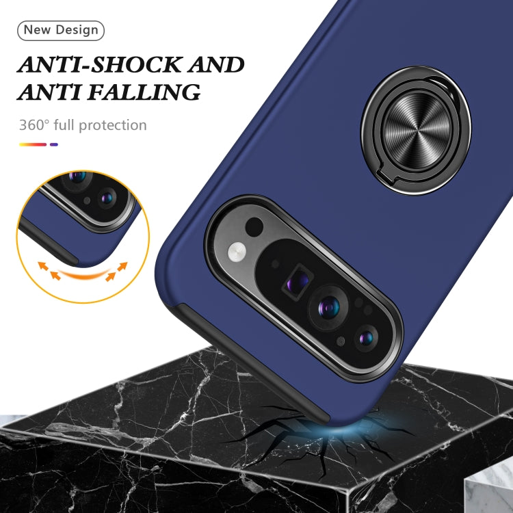 For Google Pixel 9 Pro PC + TPU Magnetic Phone Case with Invisible Ring Holder