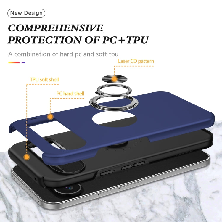 For Google Pixel 9 Pro PC + TPU Magnetic Phone Case with Invisible Ring Holder