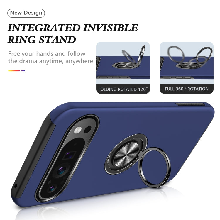 For Google Pixel 9 Pro PC + TPU Magnetic Phone Case with Invisible Ring Holder
