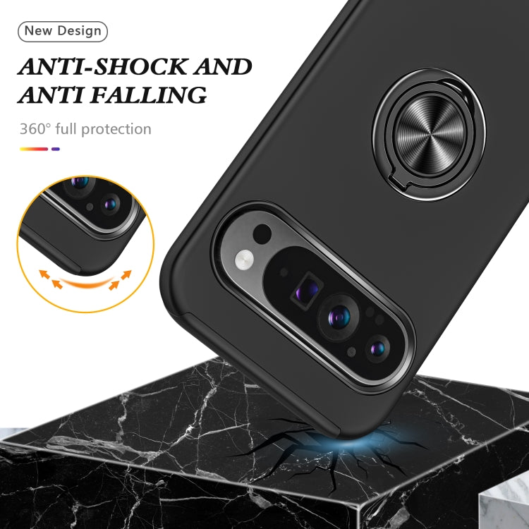 For Google Pixel 9 Pro PC + TPU Magnetic Phone Case with Invisible Ring Holder
