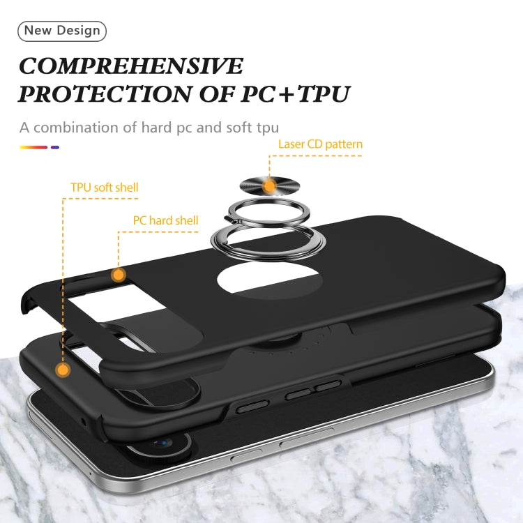 For Google Pixel 9 Pro PC + TPU Magnetic Phone Case with Invisible Ring Holder