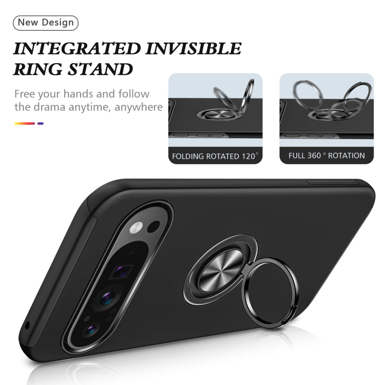 For Google Pixel 9 Pro PC + TPU Magnetic Phone Case with Invisible Ring Holder