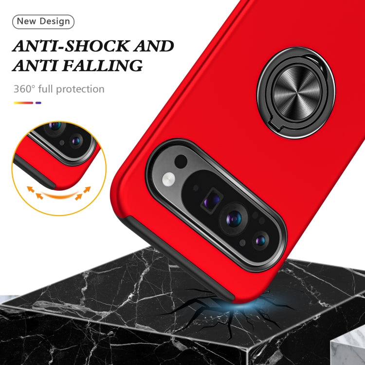 For Google Pixel 9 Pro PC + TPU Magnetic Phone Case with Invisible Ring Holder