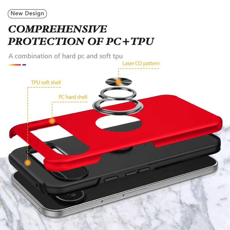For Google Pixel 9 Pro PC + TPU Magnetic Phone Case with Invisible Ring Holder
