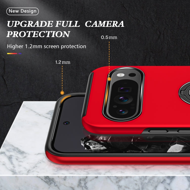 For Google Pixel 9 Pro PC + TPU Magnetic Phone Case with Invisible Ring Holder
