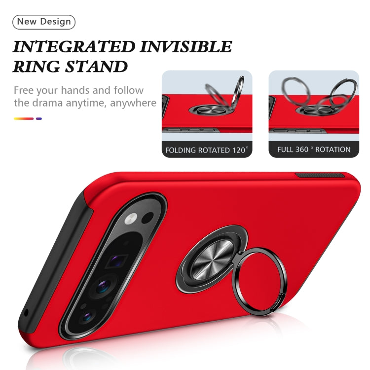 For Google Pixel 9 Pro PC + TPU Magnetic Phone Case with Invisible Ring Holder