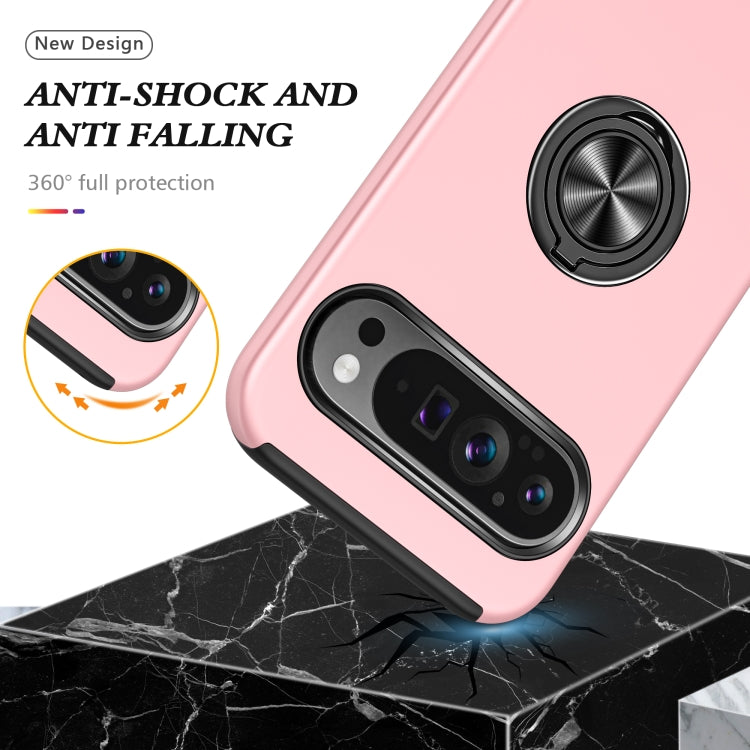 For Google Pixel 9 Pro PC + TPU Magnetic Phone Case with Invisible Ring Holder
