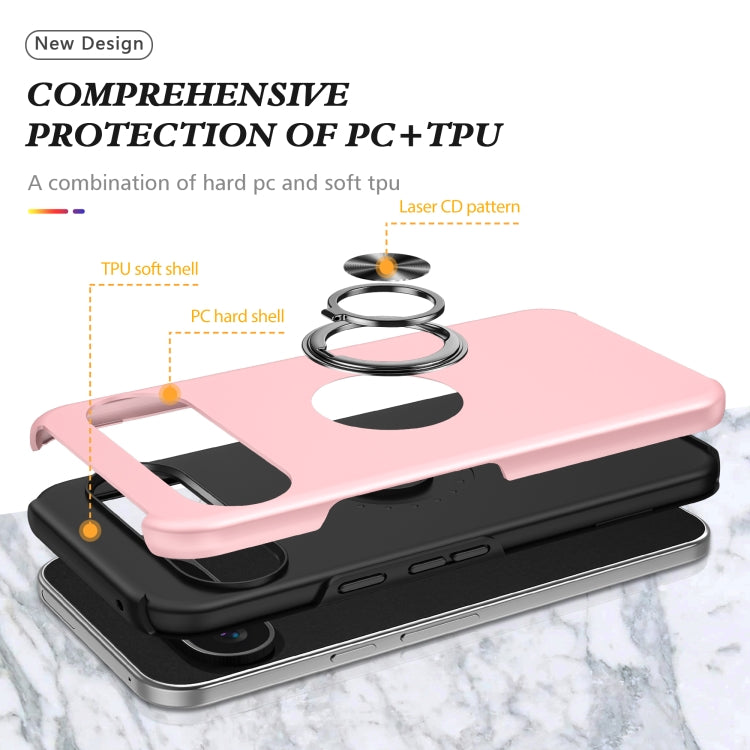 For Google Pixel 9 Pro PC + TPU Magnetic Phone Case with Invisible Ring Holder