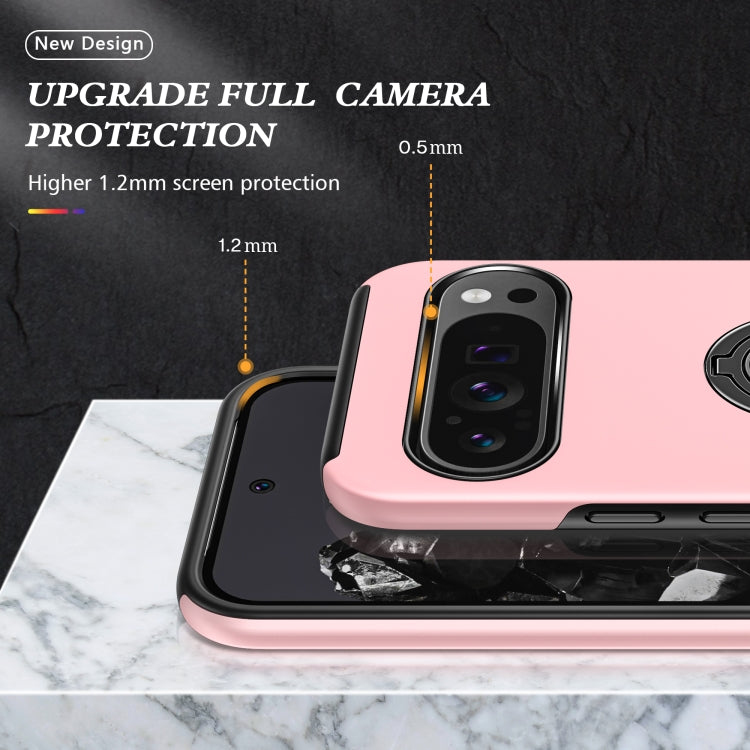 For Google Pixel 9 Pro PC + TPU Magnetic Phone Case with Invisible Ring Holder