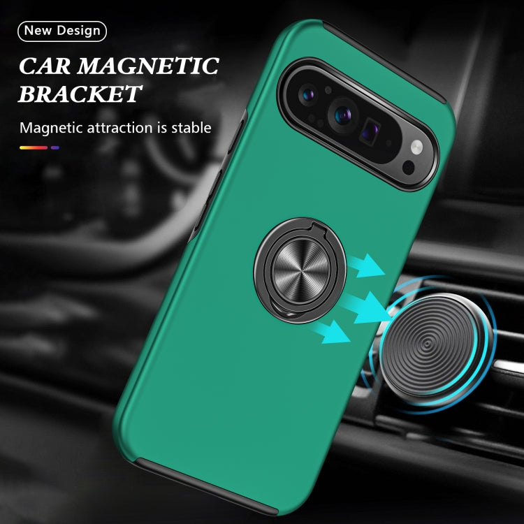 For Google Pixel 9 Pro PC + TPU Magnetic Phone Case with Invisible Ring Holder