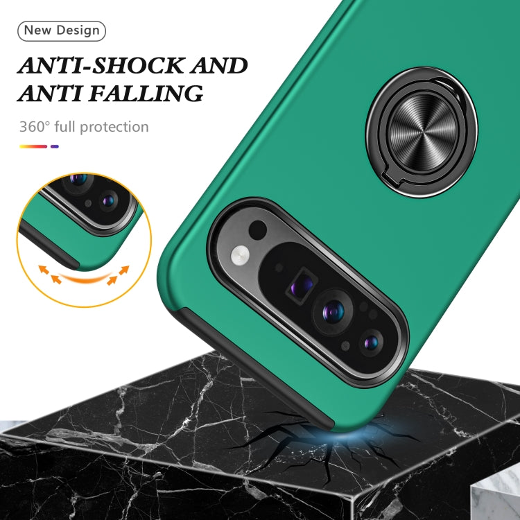 For Google Pixel 9 Pro PC + TPU Magnetic Phone Case with Invisible Ring Holder