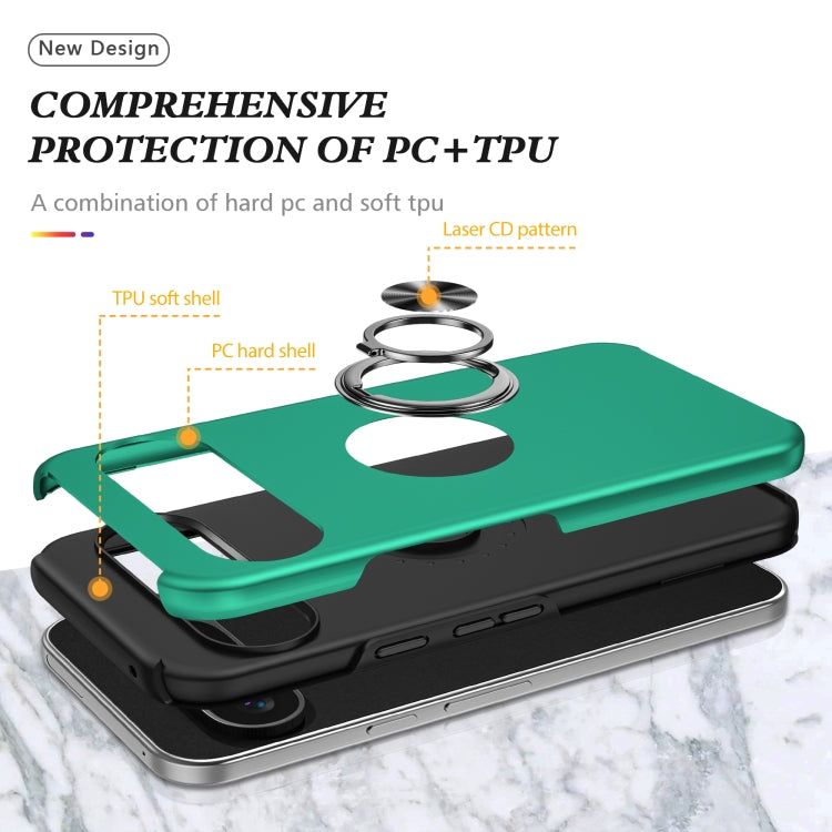 For Google Pixel 9 Pro PC + TPU Magnetic Phone Case with Invisible Ring Holder
