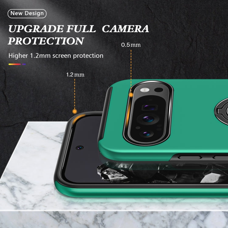 For Google Pixel 9 Pro PC + TPU Magnetic Phone Case with Invisible Ring Holder