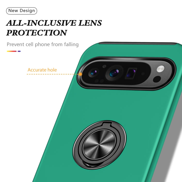 For Google Pixel 9 Pro PC + TPU Magnetic Phone Case with Invisible Ring Holder