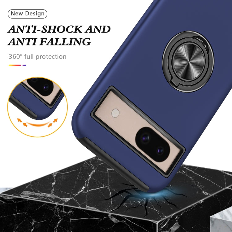 For Google Pixel 8a PC + TPU Magnetic Phone Case with Invisible Ring Holder