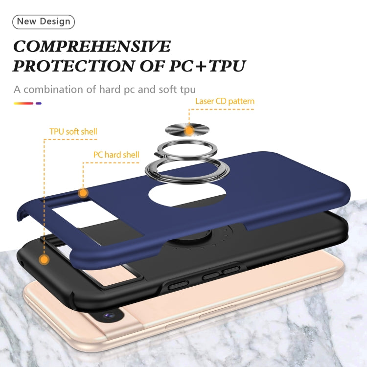 For Google Pixel 8a PC + TPU Magnetic Phone Case with Invisible Ring Holder