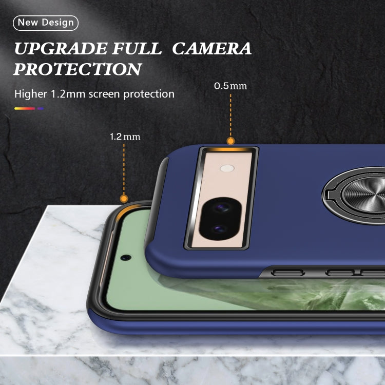 For Google Pixel 8a PC + TPU Magnetic Phone Case with Invisible Ring Holder