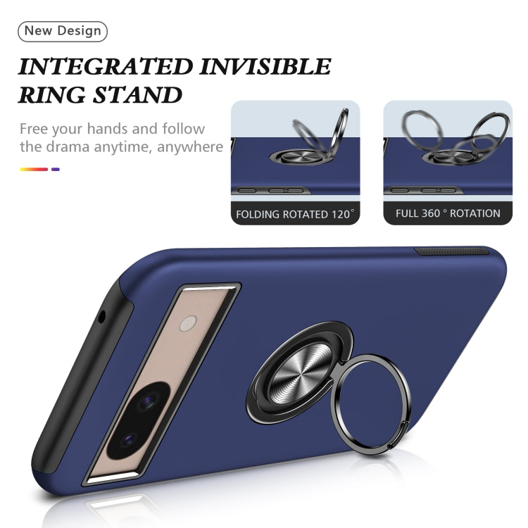 For Google Pixel 8a PC + TPU Magnetic Phone Case with Invisible Ring Holder