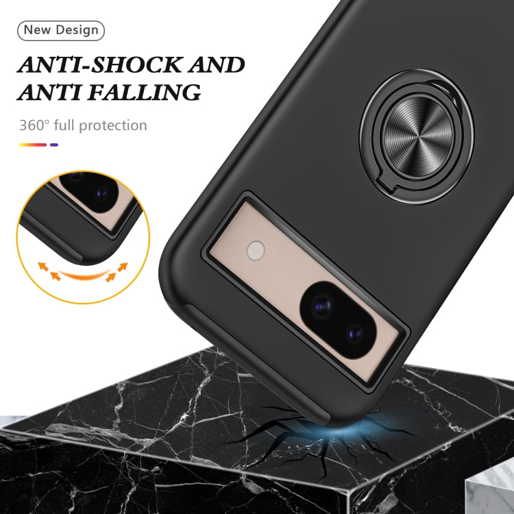For Google Pixel 8a PC + TPU Magnetic Phone Case with Invisible Ring Holder