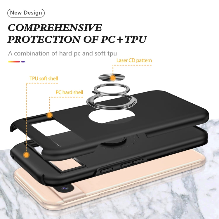 For Google Pixel 8a PC + TPU Magnetic Phone Case with Invisible Ring Holder