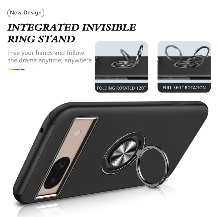 For Google Pixel 8a PC + TPU Magnetic Phone Case with Invisible Ring Holder
