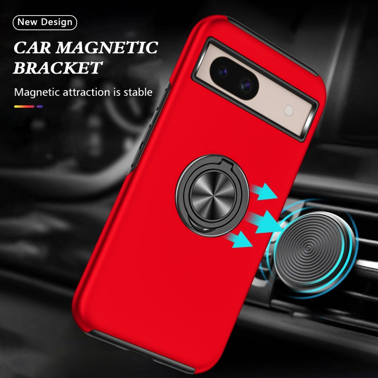 For Google Pixel 8a PC + TPU Magnetic Phone Case with Invisible Ring Holder